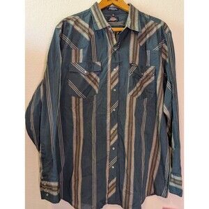 Dickies Mens Shirt Size 2XLT Button Up Vintage Western Blue (563)